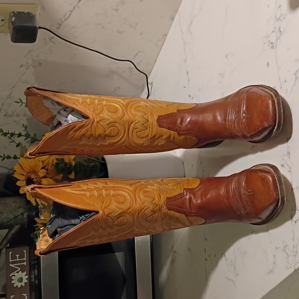 ROD PATRICK Men's Brown Leather Western Boots